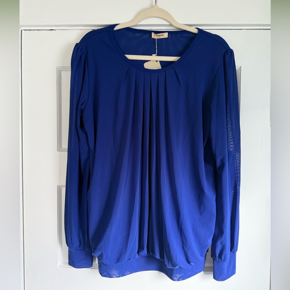 Timeson Royal Blue Long Sleeve Blouse